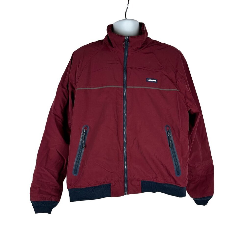 Lands' End Men's Nylon Jacket Size L 42-44 Burgundy